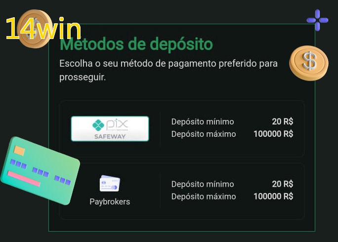 O cassino 14winbet oferece uma grande variedade de métodos de pagamento